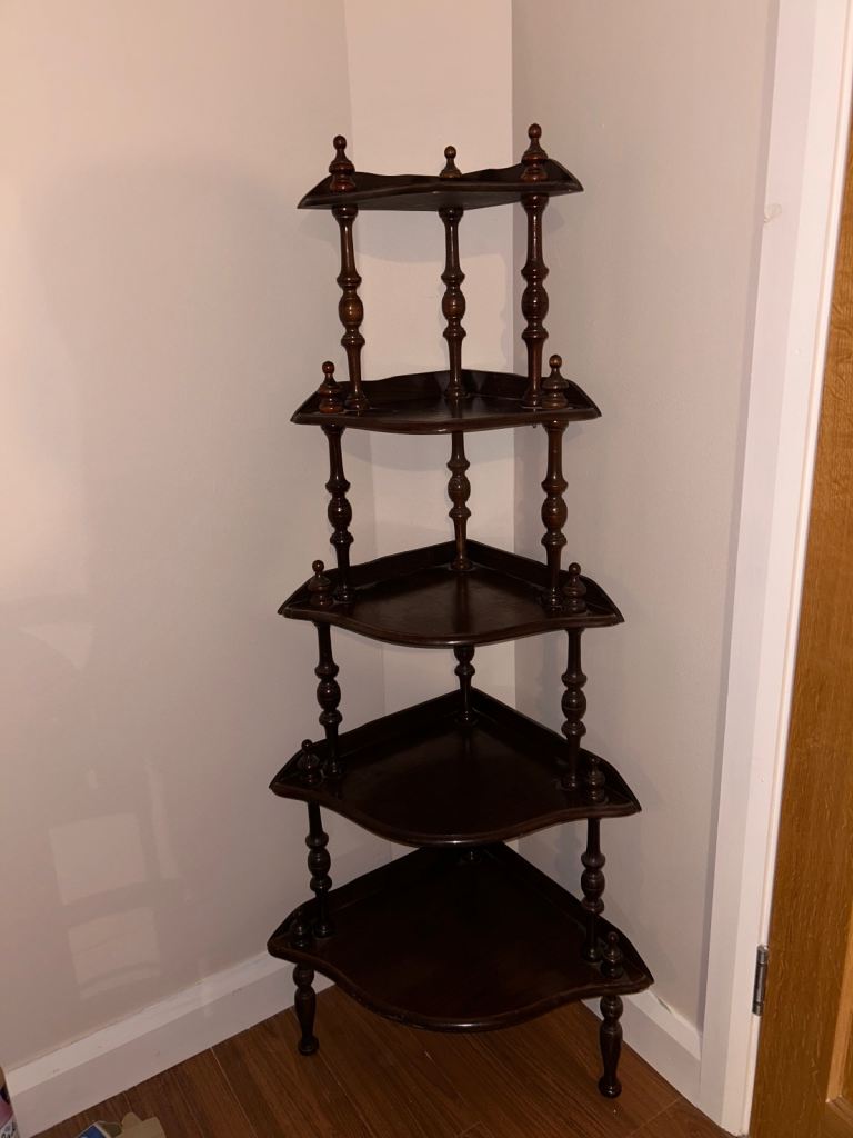 Lovely Wooden Corner Display Shelf Unit – Good Condition