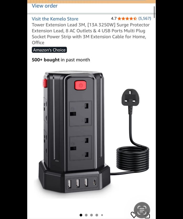 Tower extension lead 3m 