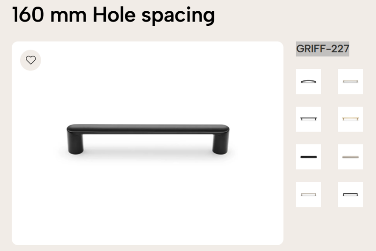 Nolte Matt Black Kitchen Cabinet Handles – 160mm Hole Spacing (Pack of 22)