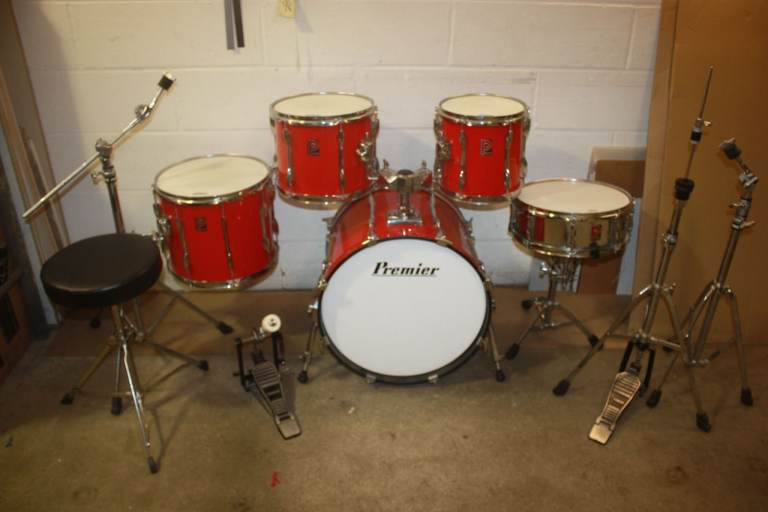 Vintage Premier APK Refurbished Hot Red 5 Piece Drum Kit ~ 20in Bass ~ Hardware Included ~ £550 ono