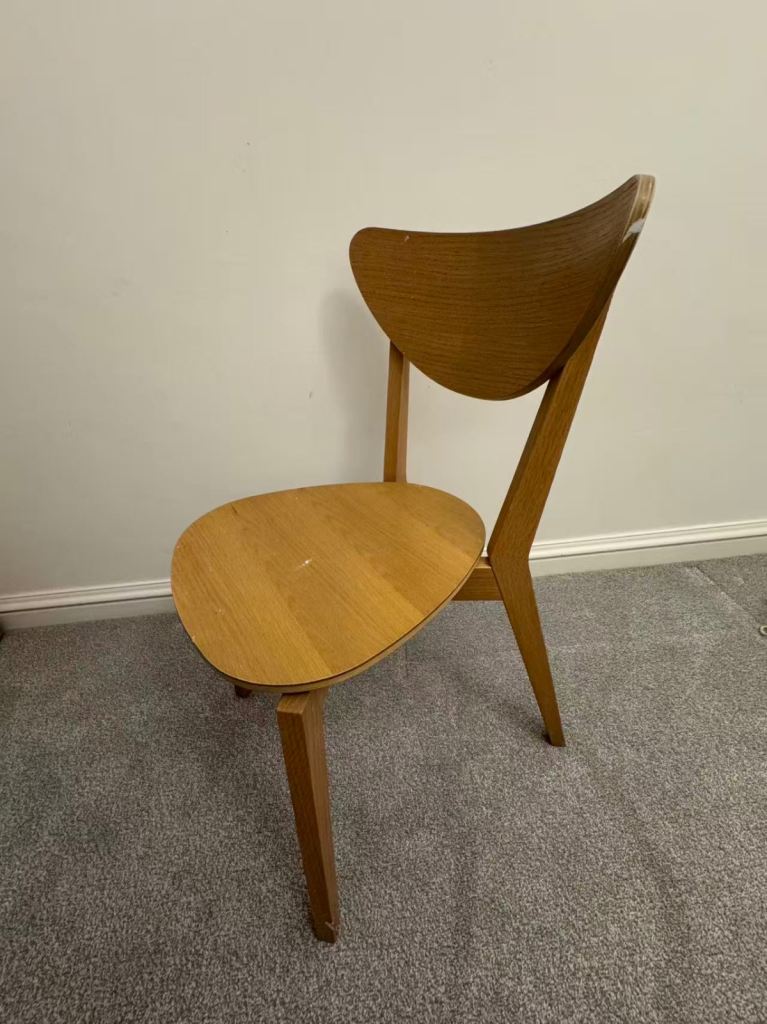 Wooden Chair - Curved Back, Good Condition