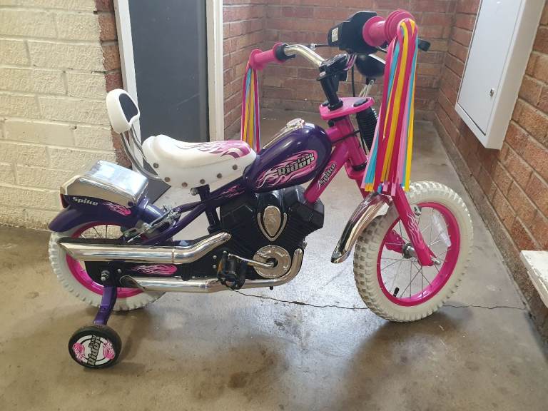Girls Bike with Stabilisers – Pink/Purple