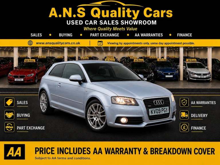 2009 Audi A3 2.0 TFSI Quattro S Line 3dr S Tronic HATCHBACK PETROL Automatic
