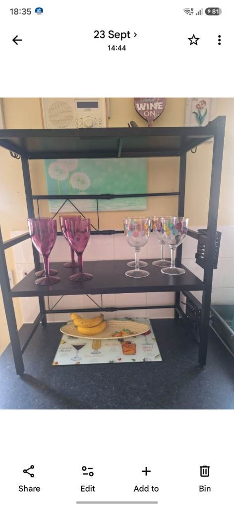Black Metal Kitchen Storage Rack / Shelving Unit
