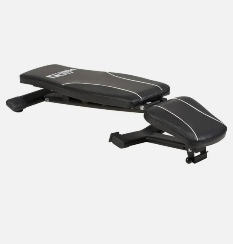 Mirafit Folding Home Gym Bench With Dumbbells & Storage Rack