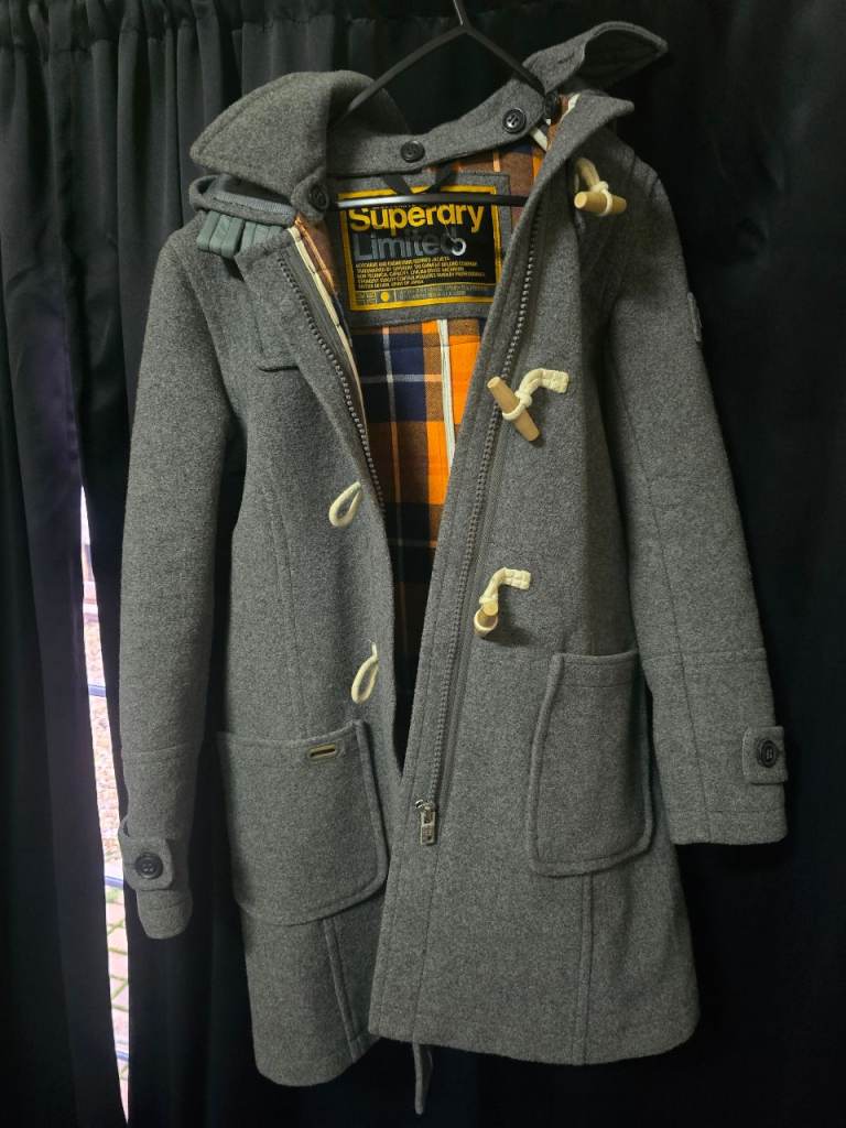 image for Men's Superdry Limited Duffle Coat – Grey
