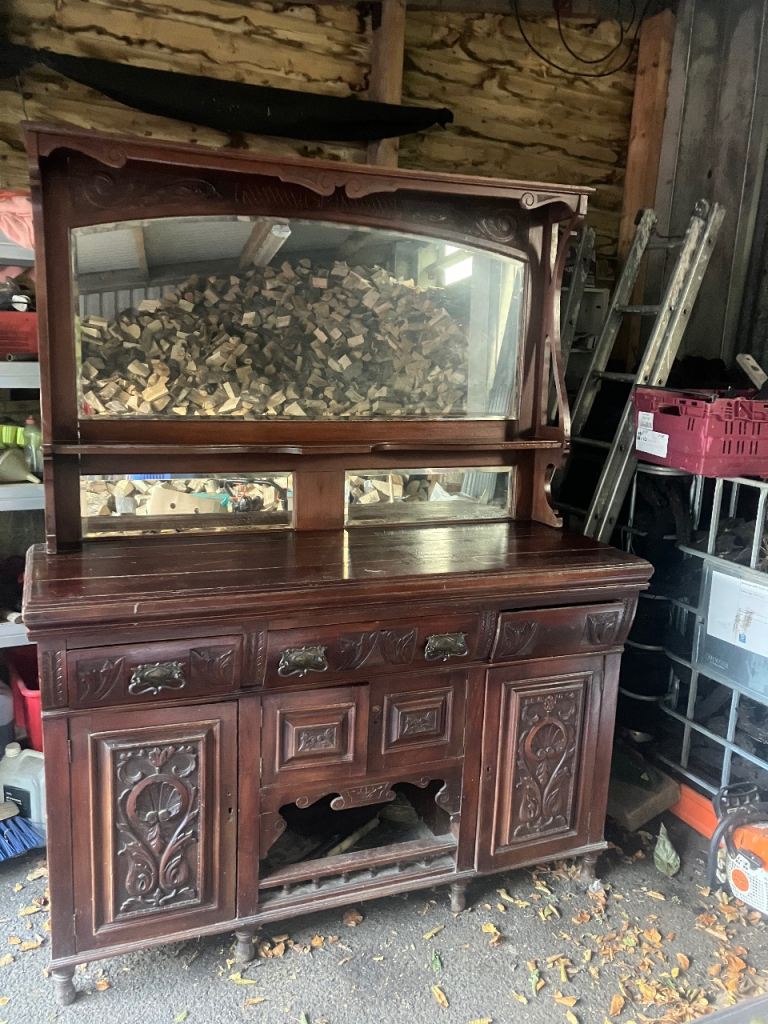 Antique / Arts & Crafts sideboard and mirror