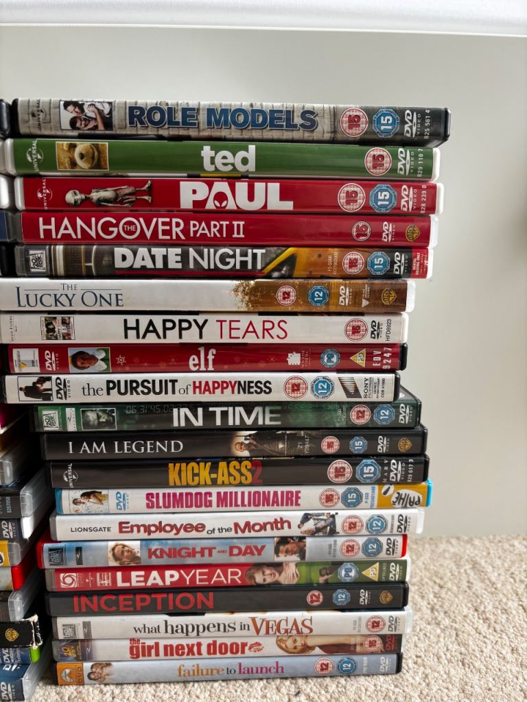 £1 each Large DVD Film Collection – Mixed Genres, Good Condition