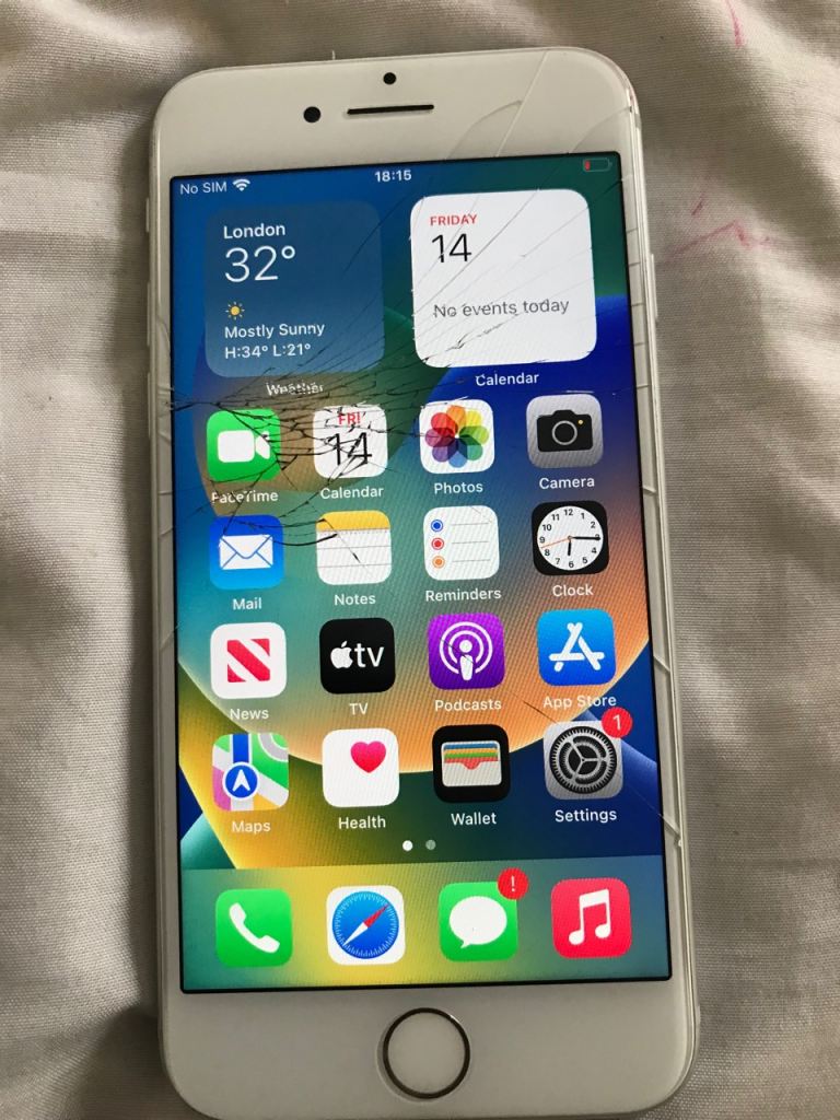 Apple iPhone 8 64gb unlocked fully works touch screen has cracked housing looks nearly new 