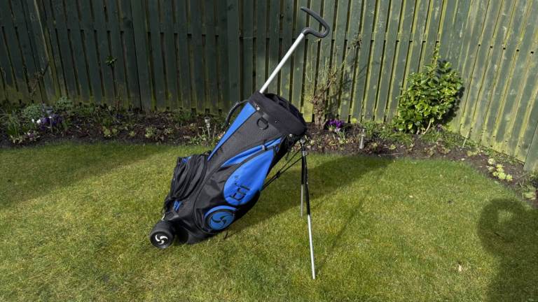 Small Car, Small Boot - This is for You / All in One Golf Trolley Stand Bag / Black/Blue / VGC.