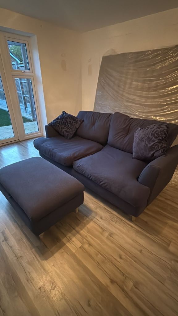 DFS Joules collection three seater sofa and footstool