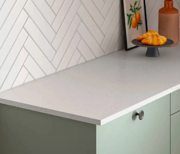 Wren Kitchen Worktops Countertops and TekWall/Splashback in Crystal White - priced to Clear.