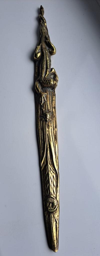 Vintage Brass Crocodile Letter Opener – Good Condition