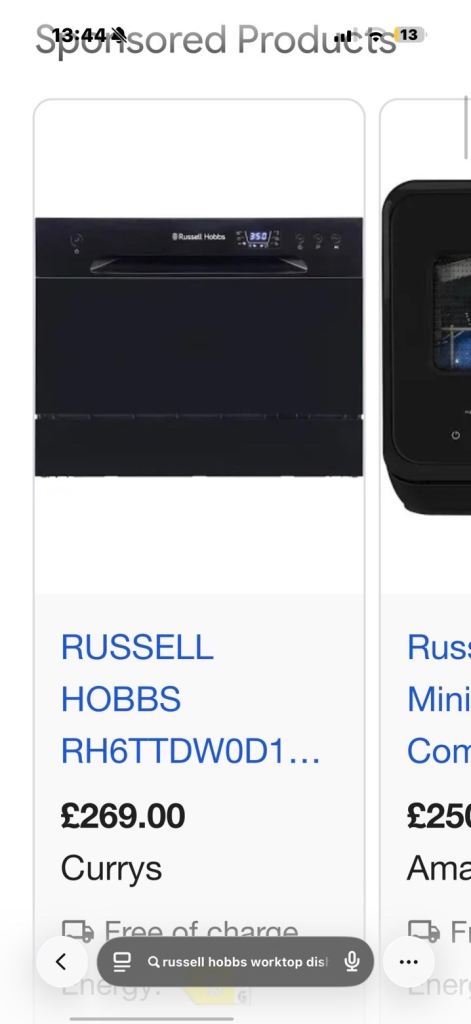Russell Hobbs table top dishwasher 