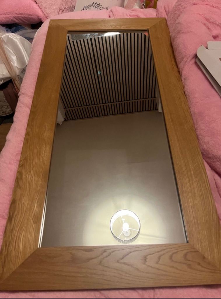 Solid oak mirror