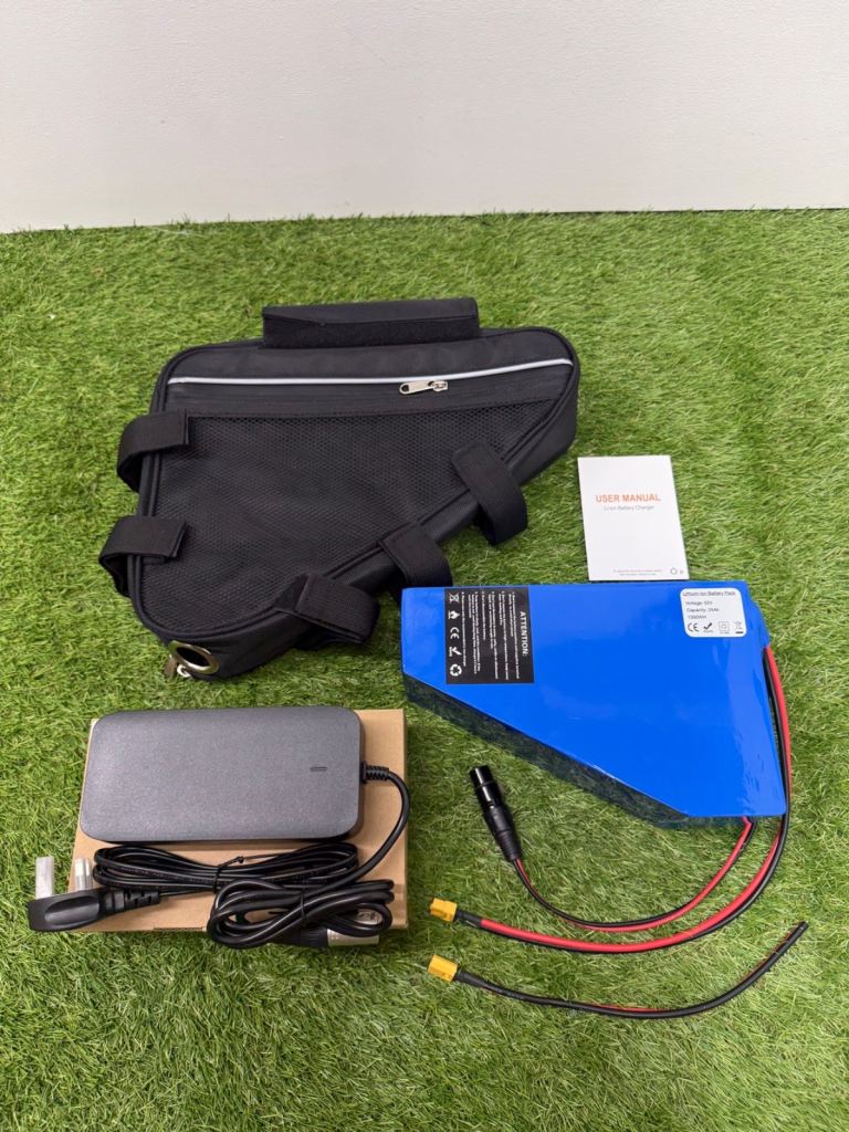 52v 25ah Triangle Li-ion Ebike Battery Electric Bike with 3a charger Soft Case 