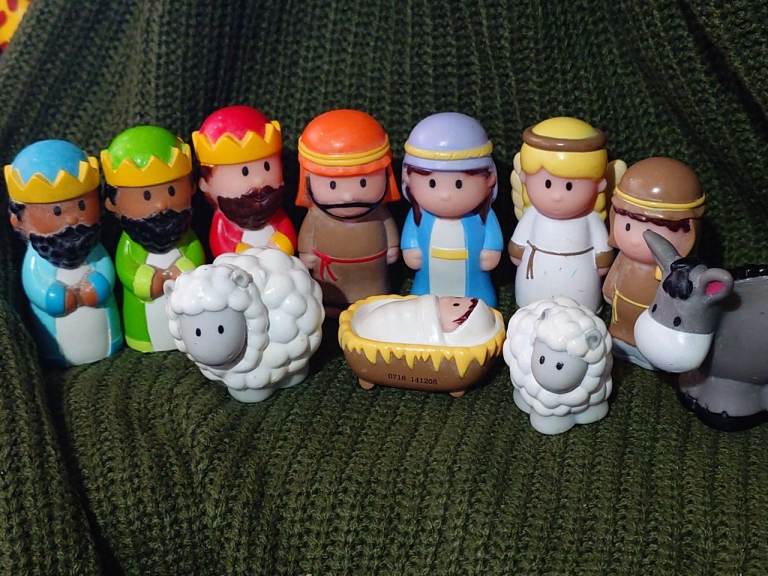 ELC Happyland Nativity Set - Good Condition Plastic Figures, Multicoloured
