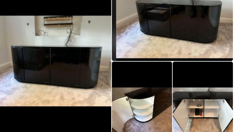 Large 4 door black sideboard/media cabinet