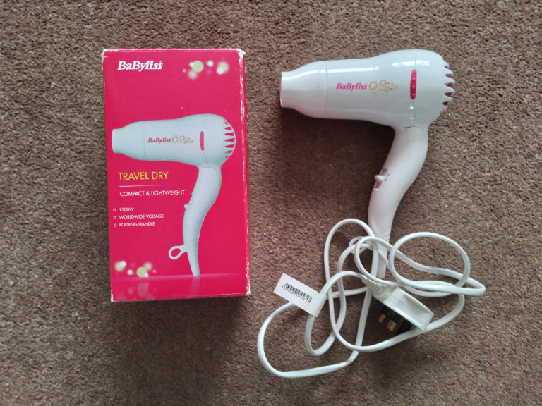 HAIR DRYER (TRAVEL) - BABYLISS, 1500W, model number - 5561 SBU. New, unused, in box.