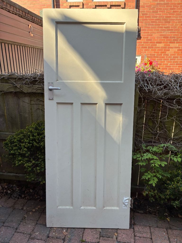 Internal 1930s Wooden Door - Pair. One with Glass Panel – Good Condition