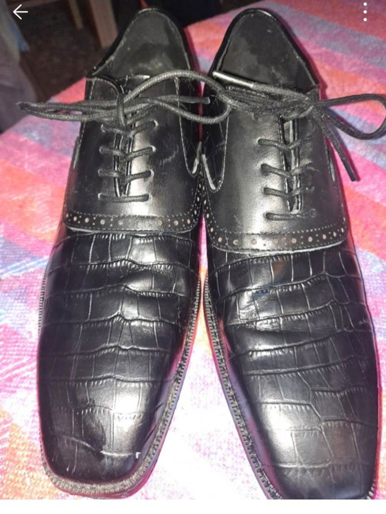 GIORGIO Black Brogue Oxford Shoes Size 6.5 (EU 40) Men's