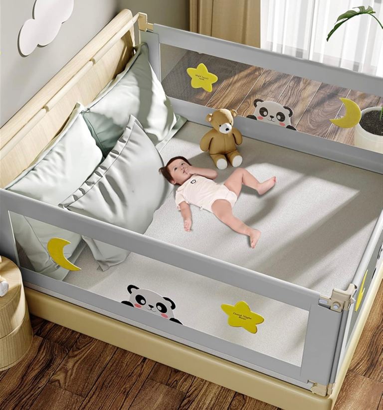 Good Night Bear bedside rail guard and baby walker