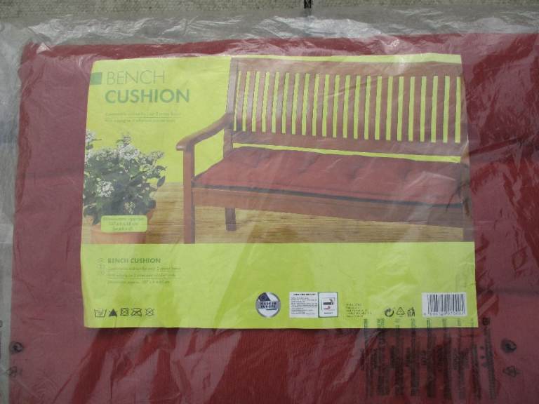 Cushion for garden bench or swing seat. New, original packaging. 2 seater size. Terracotta colour. 