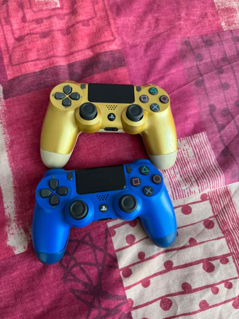 PS4 DualShock 4 Controllers - Blue & Gold, Good Condition