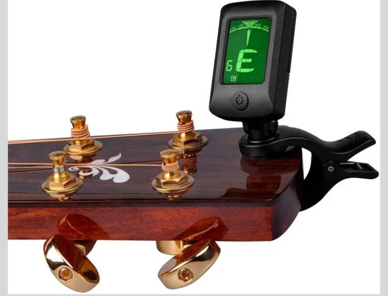 MOREYES Guitar Capo Tuner Clip On Guitar, Bass, Violin, Ukulele Chromatic with Guitar String Winder 