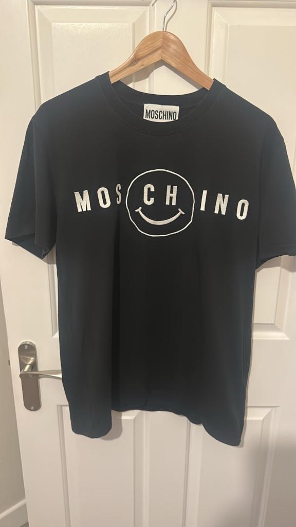 Moschino Couture smiley logo tee in black