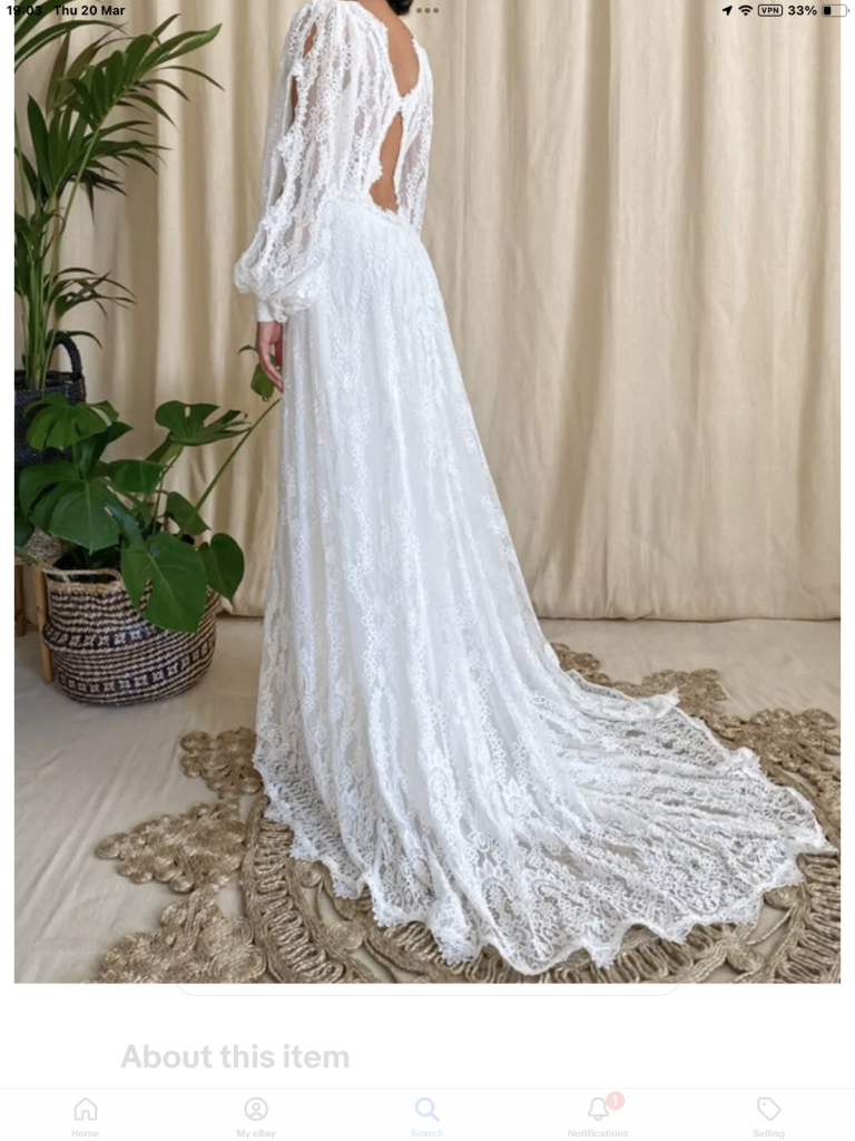 Ivory wedding dress uk 8 new