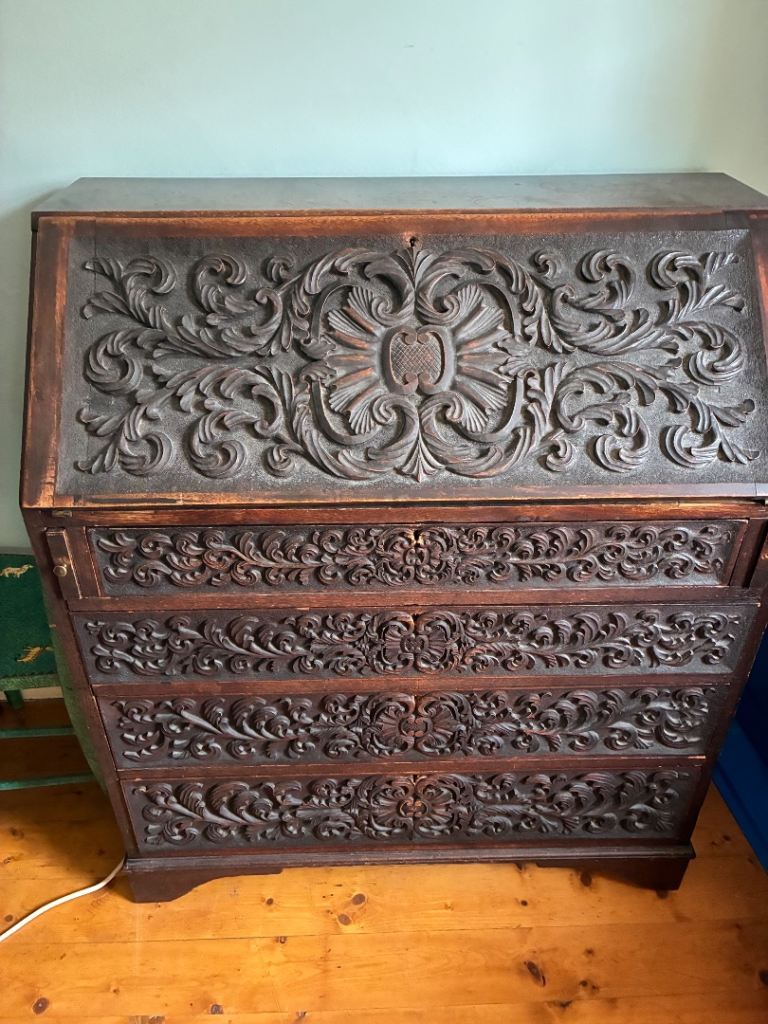 Antique carved desk 