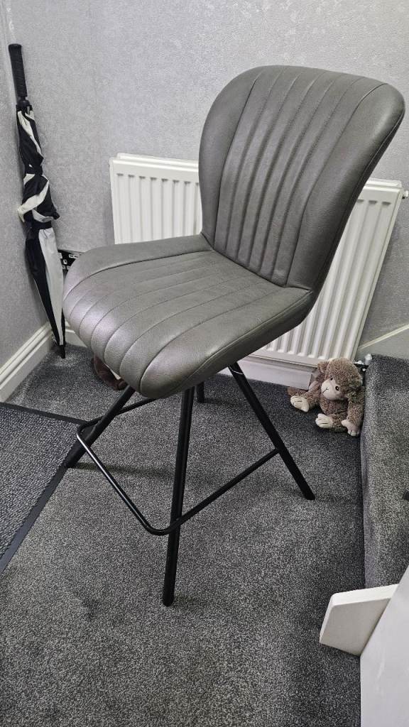 DINING SWIVEL CHAIR AS NEW GREY