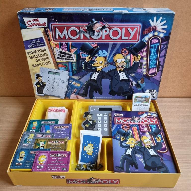 The Simpsons Monopoly Board Game by Parker 2007 - Cards Not Cash 100% Complete