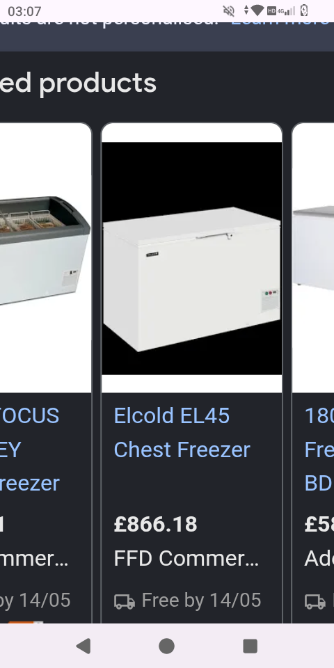 Elcold large chest frreezer 