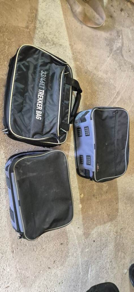 BMW Motorcycle Pannier Liner Bags - Black Fabric, FAIR condition for touring