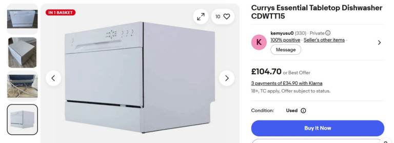 Table top dishwasher for sale hardly used 