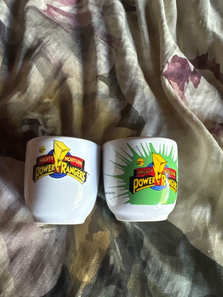 Pair of Vintage Mighty Morphin Power Rangers Egg Cups