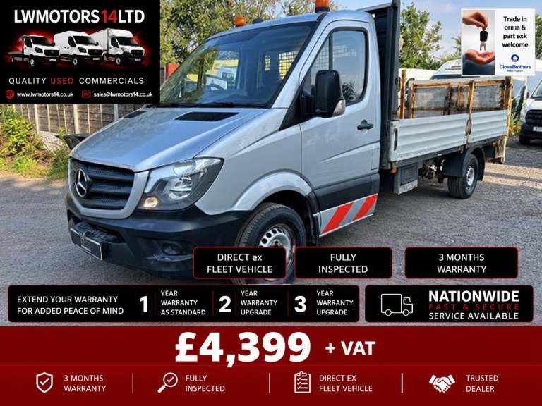 MERCEDES BENZ SPRINTER 313 CDI EXLWB 14FT ALLOY DROPSIDER 2016 65 REG