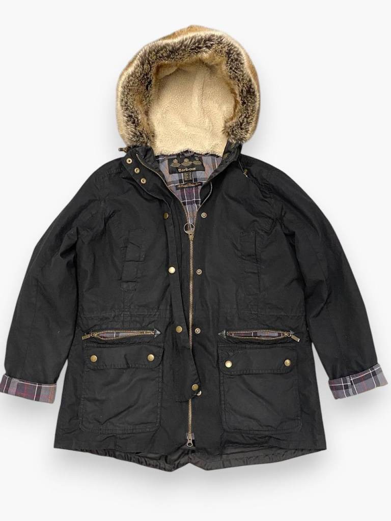 Barbour Kelsall Wax Parka - UK 14 - Black - Excellent Condition - RRP £290