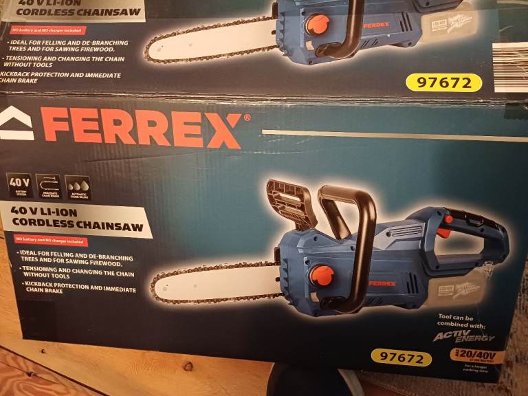 BRAND NEW Ferrex 40v Li-ion Cordless Chainsaw