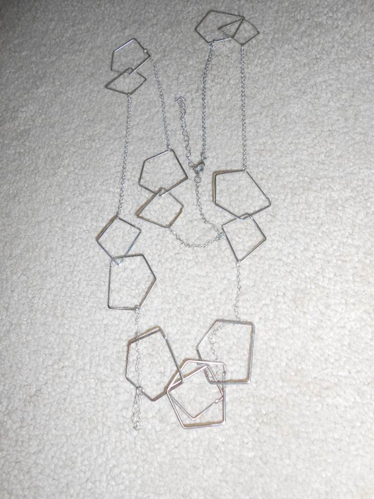 Stylish Silver Coloured Geometric Design Necklace COSTUME JEWELLERY