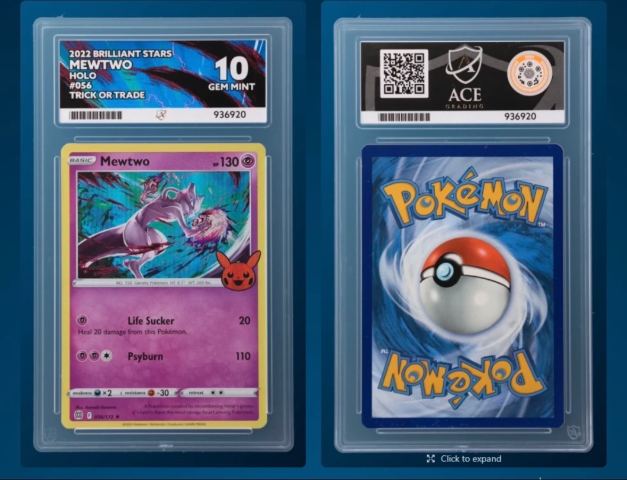 mewtwo pokemon card trick or trade tcg- (056/172) 2022 CGC 8 [Psychic] MEWTWO (holo) Pokemon Card -