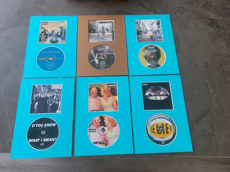 Oasis - a4 original cds/cover art - choose black/white new frames £10 each choose