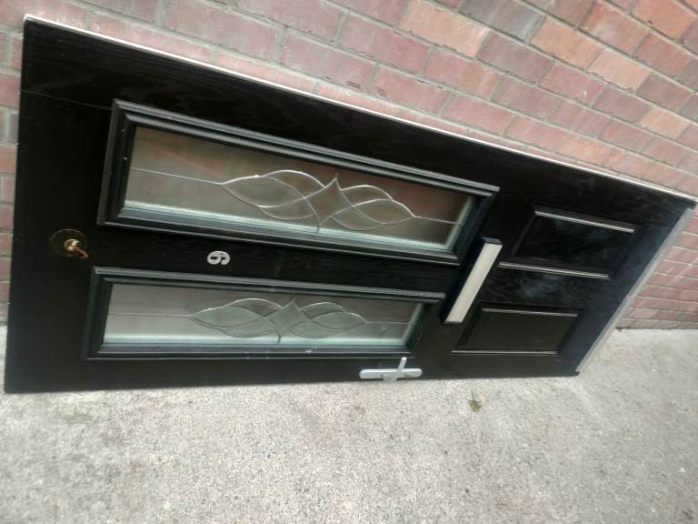 Black pvc door with design NO FRAME 