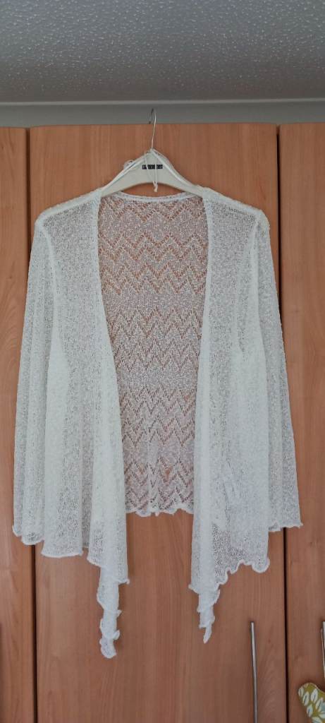 Lacey waterfall/tie front cardigan