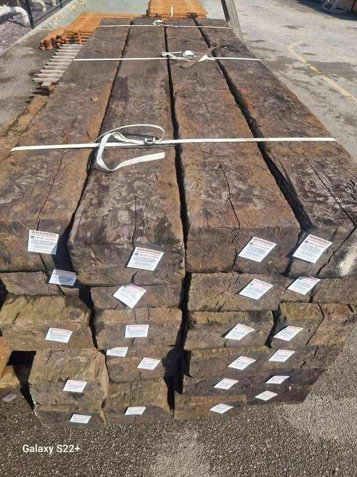 Reclaimed railway sleepers