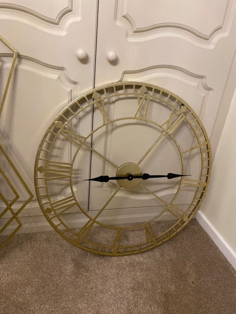 image for Gold leaf coloured wall clock 