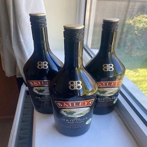Three Baileys Original Irish Cream empty 1 litre Bottles
