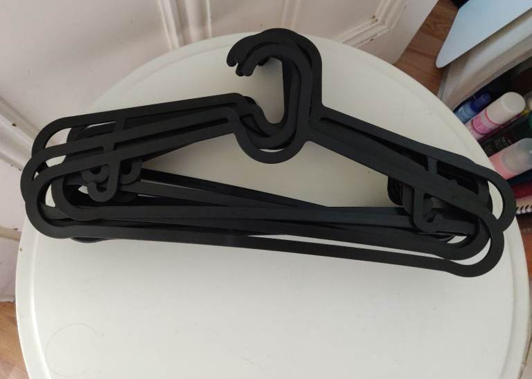 16 Black Plastic Clothes Hangers